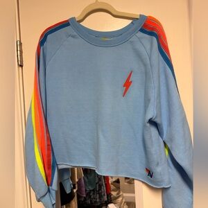 Aviator Nation Cropped Crew Sweatshirt | XL